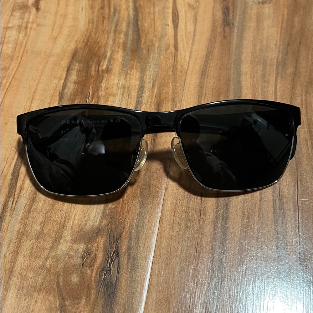 Prada Black and Silver Sunglasses